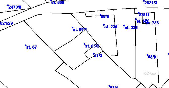 Parcela st. 66/2 v KÚ Horní Cerekev, Katastrální mapa