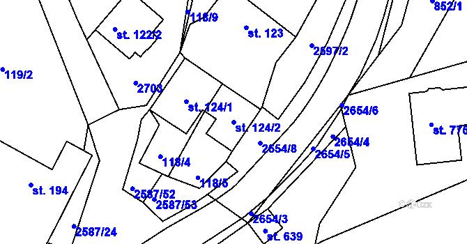 Parcela st. 124/2 v KÚ Horní Cerekev, Katastrální mapa