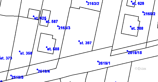 Parcela st. 397 v KÚ Horní Cerekev, Katastrální mapa