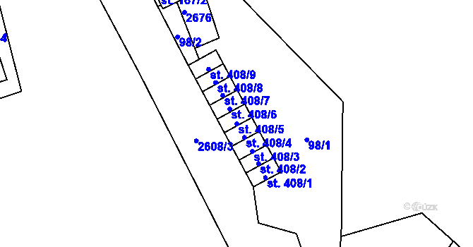 Parcela st. 408/5 v KÚ Horní Cerekev, Katastrální mapa
