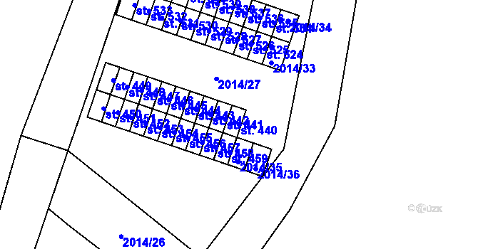 Parcela st. 440 v KÚ Horní Cerekev, Katastrální mapa