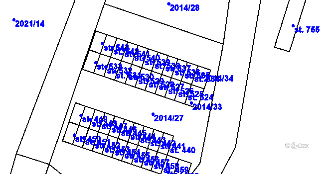 Parcela st. 526 v KÚ Horní Cerekev, Katastrální mapa