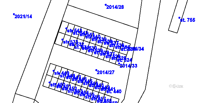 Parcela st. 527 v KÚ Horní Cerekev, Katastrální mapa