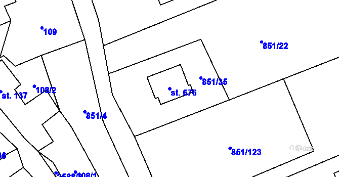 Parcela st. 676 v KÚ Horní Cerekev, Katastrální mapa