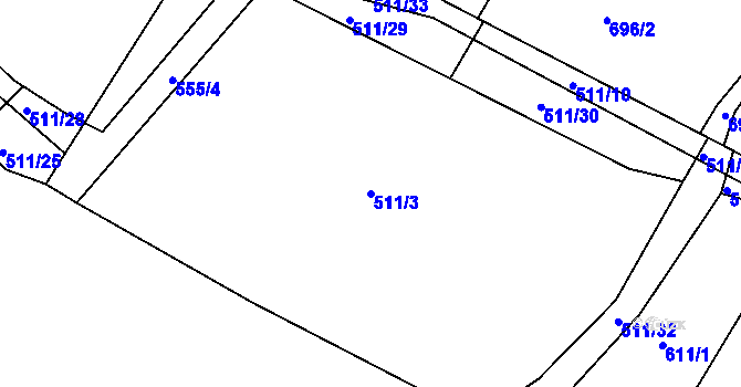 Parcela st. 511/3 v KÚ Horní Cerekev, Katastrální mapa