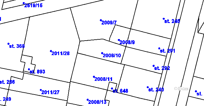 Parcela st. 2008/10 v KÚ Horní Cerekev, Katastrální mapa