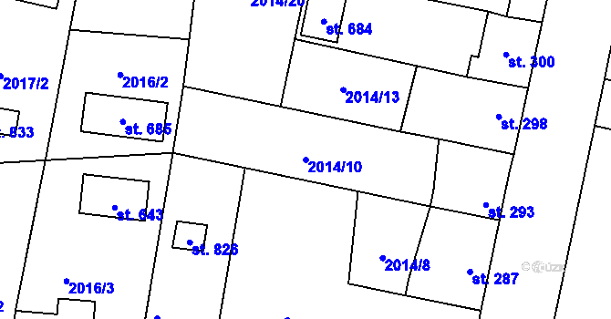 Parcela st. 2014/10 v KÚ Horní Cerekev, Katastrální mapa