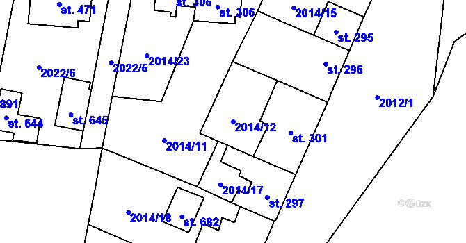 Parcela st. 2014/12 v KÚ Horní Cerekev, Katastrální mapa