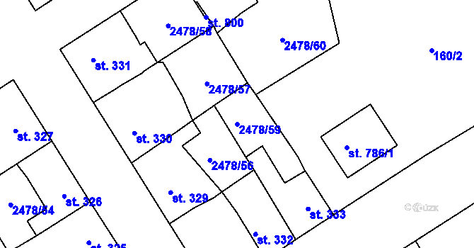 Parcela st. 2478/59 v KÚ Horní Cerekev, Katastrální mapa