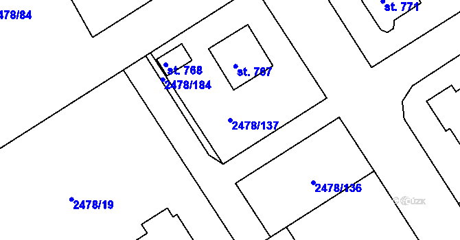 Parcela st. 2478/137 v KÚ Horní Cerekev, Katastrální mapa