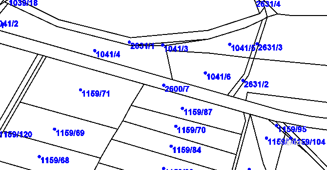 Parcela st. 2600/7 v KÚ Horní Cerekev, Katastrální mapa