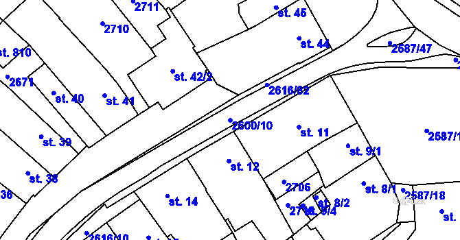 Parcela st. 2600/10 v KÚ Horní Cerekev, Katastrální mapa