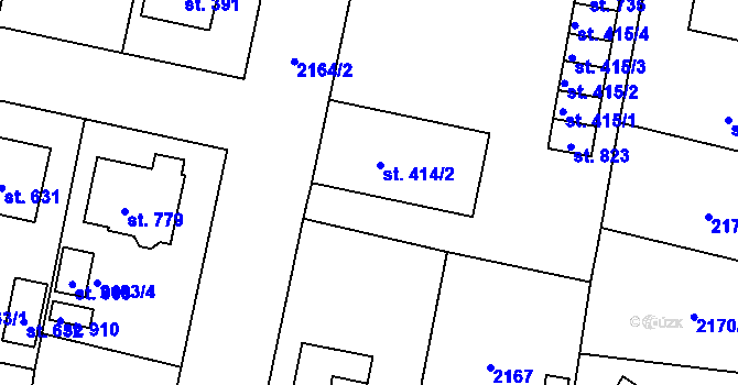 Parcela st. 414/1 v KÚ Horní Cerekev, Katastrální mapa