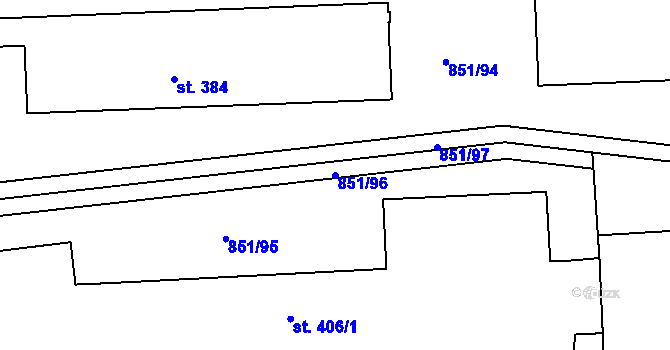 Parcela st. 851/96 v KÚ Horní Cerekev, Katastrální mapa