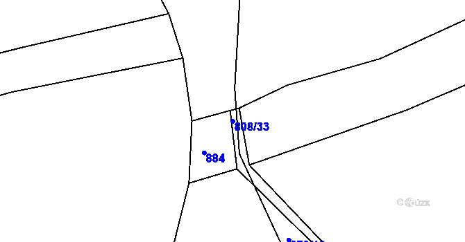 Parcela st. 808/33 v KÚ Horní Cerekev, Katastrální mapa