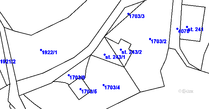 Parcela st. 243/1 v KÚ Horní Čermná, Katastrální mapa