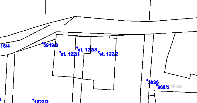 Parcela st. 122/2 v KÚ Horní Čermná, Katastrální mapa