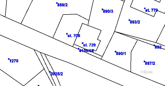 Parcela st. 729 v KÚ Horní Čermná, Katastrální mapa