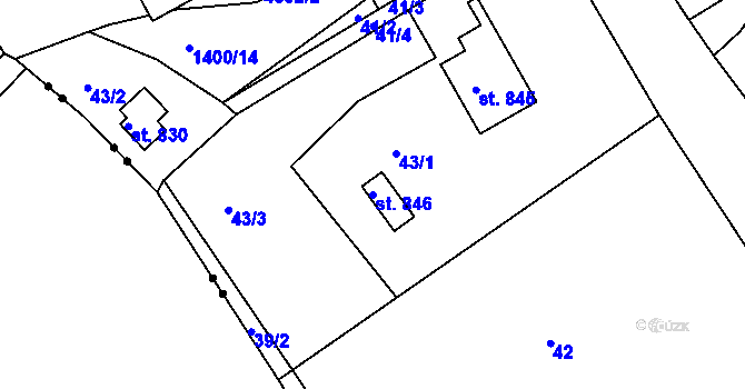 Parcela st. 846 v KÚ Horní Čermná, Katastrální mapa
