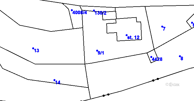 Parcela st. 9/1 v KÚ Horní Čermná, Katastrální mapa
