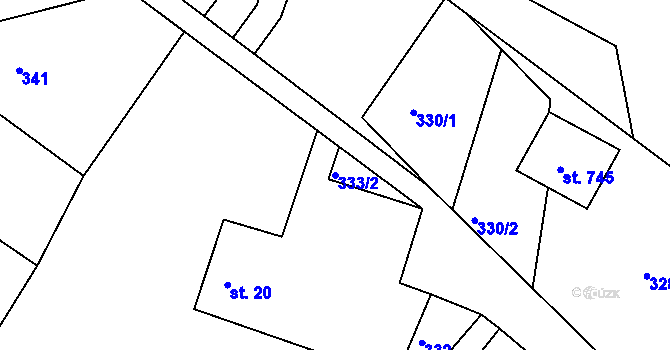 Parcela st. 333/2 v KÚ Horní Čermná, Katastrální mapa
