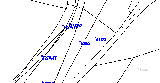 Parcela st. 539/2 v KÚ Horní Čermná, Katastrální mapa