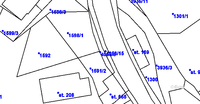 Parcela st. 4053/8 v KÚ Horní Čermná, Katastrální mapa
