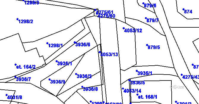 Parcela st. 4053/13 v KÚ Horní Čermná, Katastrální mapa