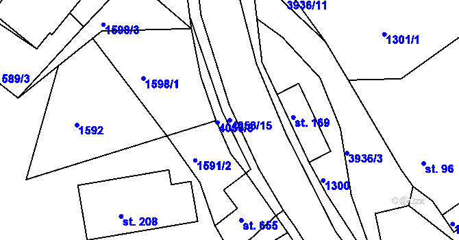 Parcela st. 4053/15 v KÚ Horní Čermná, Katastrální mapa