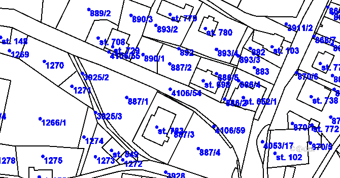 Parcela st. 4106/54 v KÚ Horní Čermná, Katastrální mapa
