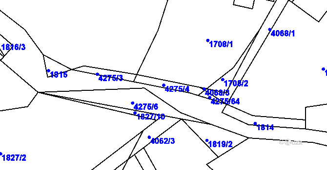 Parcela st. 4275/4 v KÚ Horní Čermná, Katastrální mapa