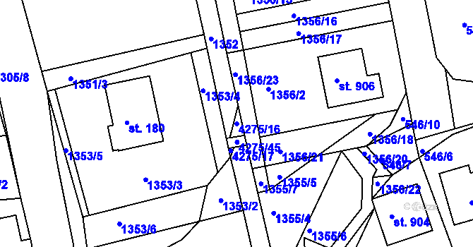 Parcela st. 4275/16 v KÚ Horní Čermná, Katastrální mapa