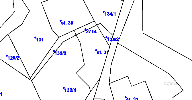 Parcela st. 31 v KÚ Nepomuky, Katastrální mapa