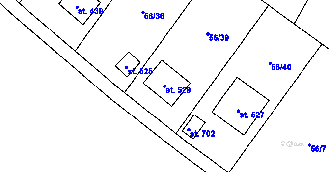 Parcela st. 529 v KÚ Horní Datyně, Katastrální mapa