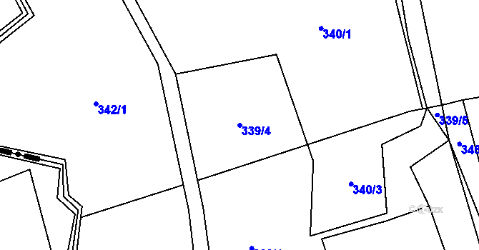 Parcela st. 339/4 v KÚ Horní Datyně, Katastrální mapa