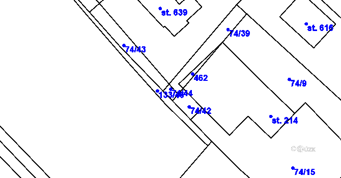 Parcela st. 74/44 v KÚ Horní Datyně, Katastrální mapa