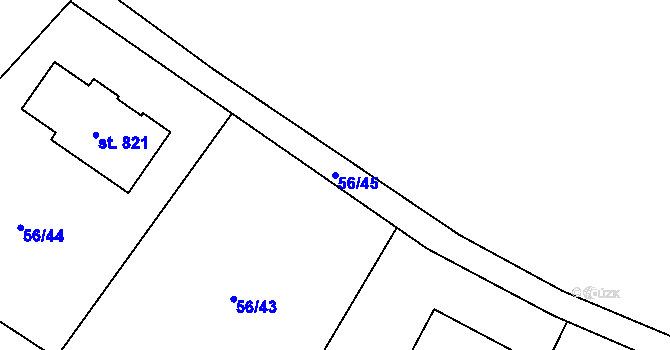 Parcela st. 56/45 v KÚ Horní Datyně, Katastrální mapa
