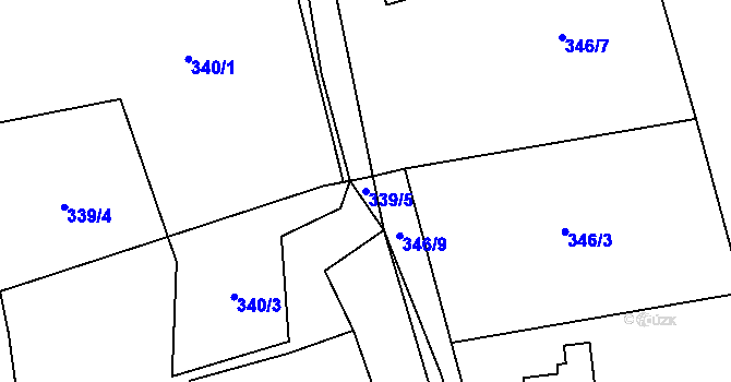 Parcela st. 339/5 v KÚ Horní Datyně, Katastrální mapa