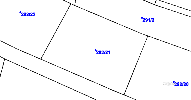 Parcela st. 292/21 v KÚ Horní Datyně, Katastrální mapa