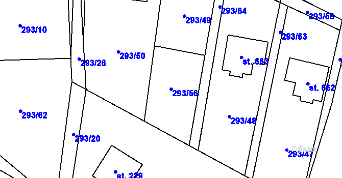 Parcela st. 293/56 v KÚ Horní Datyně, Katastrální mapa