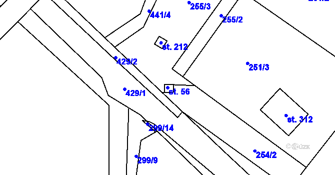Parcela st. 56 v KÚ Horní Datyně, Katastrální mapa