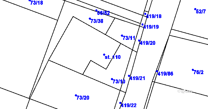 Parcela st. 110 v KÚ Horní Datyně, Katastrální mapa