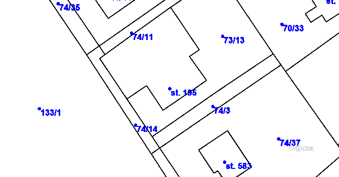 Parcela st. 195 v KÚ Horní Datyně, Katastrální mapa