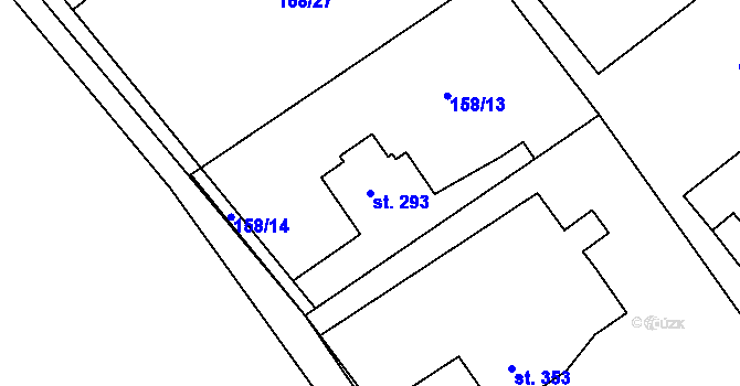 Parcela st. 293 v KÚ Horní Datyně, Katastrální mapa