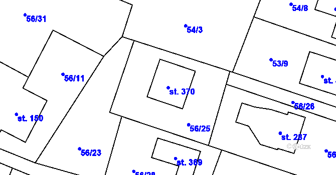 Parcela st. 370 v KÚ Horní Datyně, Katastrální mapa