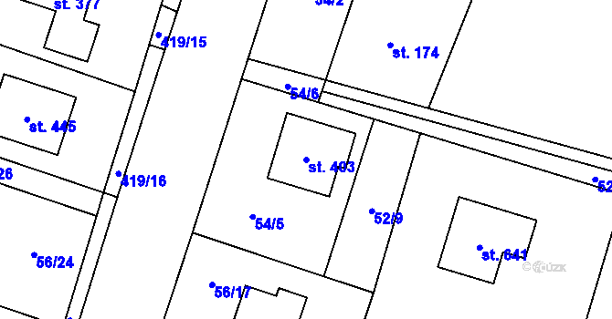 Parcela st. 403 v KÚ Horní Datyně, Katastrální mapa