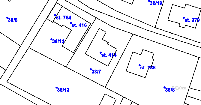 Parcela st. 414 v KÚ Horní Datyně, Katastrální mapa