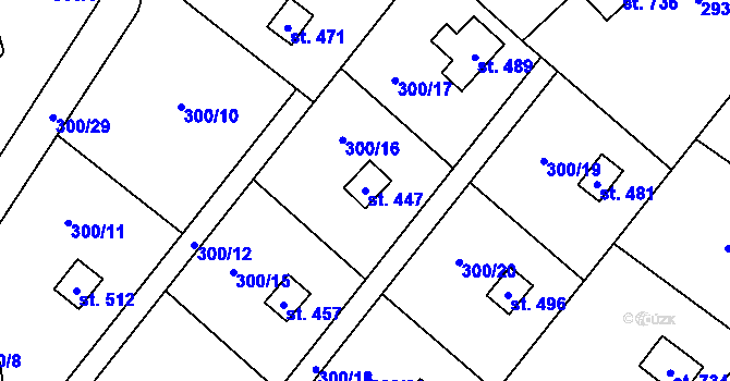 Parcela st. 447 v KÚ Horní Datyně, Katastrální mapa