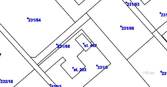 Parcela st. 462 v KÚ Horní Datyně, Katastrální mapa
