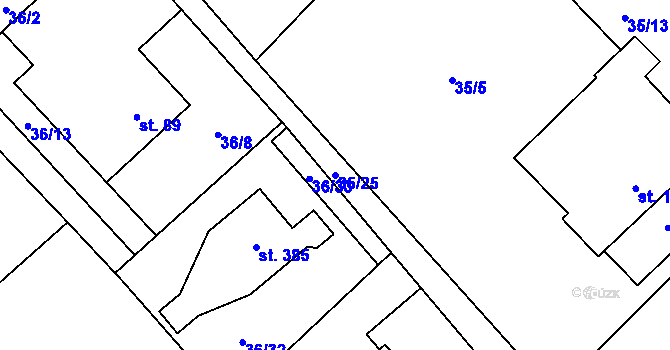 Parcela st. 35/25 v KÚ Horní Datyně, Katastrální mapa